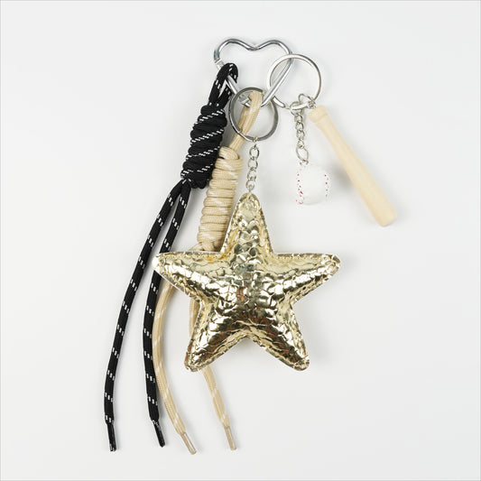 GOLD STAR & BASEBALL CHARM